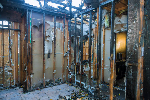 Professional Emergency Fire Cleanup technician working in LaCoste, TX